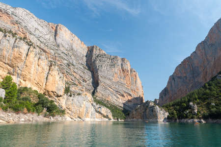 View of the Congost de Montrebei gorge in Catalonia, Spain .の写真素材