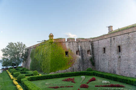 Barcelona, Spain: September 26, 2020: Montjuic Castle is an old military fortress, with roots dating back to 1640, built on top of MontjuÃ¯c hill in Barcelonaのeditorial素材