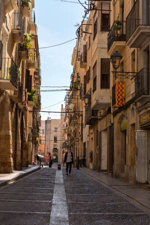 Tarragona, Spain: 2020 September 27: Sunny day in Tarragona old Town in Spainのeditorial素材