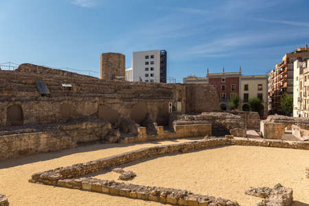 Tarragona, Spain: 2020 September 27: Sunny day in Tarragona Circ Romano in Spainのeditorial素材