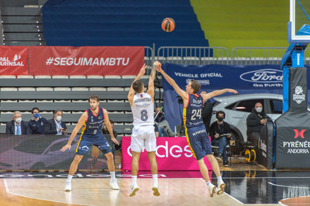 Andorra la Vella, Andorra: 2021 January 4: NicolÃ¡s Laprovittola of Real Madird in action in the Endesa ACB League match between Mora Banc Andorra vs Real Madrid in 2021.のeditorial素材