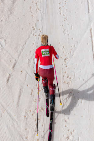 Arinsal, Andorra: 2021 March 4: KREUZER Victoria SUI in the ISMF WC Championships Comapedrosa Andorra 2021 Vertical Race.のeditorial素材