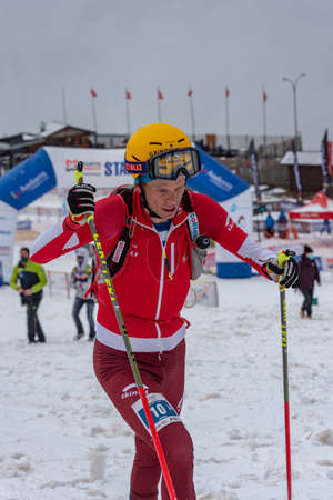 Arinsal, Andorra: 2021 March 6: MARTI Werner SUI in ISMF WC Comapedrosa 2021 Andorra. Individual Raceのeditorial素材