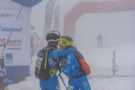 Arinsal, Andorra: 2021 March 6: DE SILVESTRO Alba ITA and MURADA Giulia ITA and MARTINI Mara ITA in...