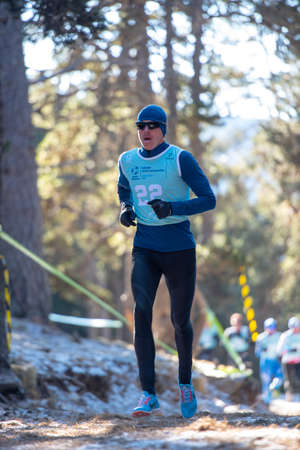 Naturlandia, Andorra: 2021 March 20: Dmitriy Bregeda RUS in the 2021 World Triathlon Winter Championships Andorraのeditorial素材