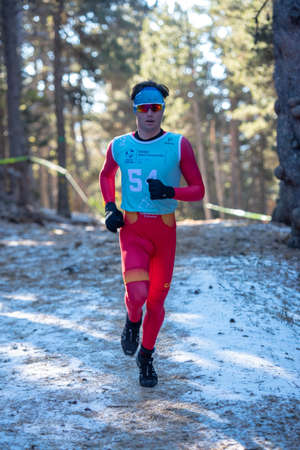 Naturlandia, Andorra: 2021 March 20: David Puertas ESP in the 2021 World Triathlon Winter Championships Andorraのeditorial素材