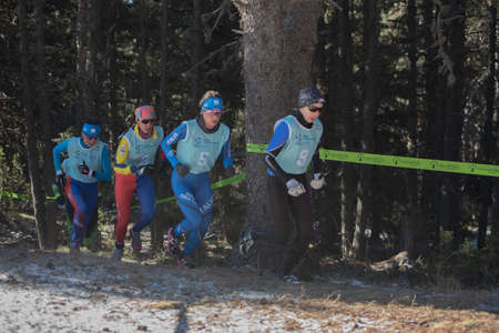 Naturlandia, Andorra: 2021 March 20: Athletes starting in the 2021 World Triathlon Winter Championships Andorraのeditorial素材