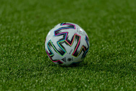 Andorra La Vella, Andorra: 2021 March 25: Ball Adidas Uniforia in the Qatar 2022 World Cup Qualifying match.のeditorial素材