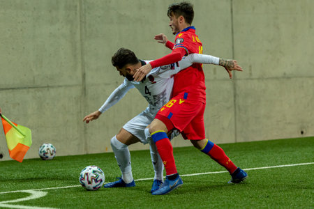 Andorra La Vella, Andorra: 2021 March 25: Elised Hysad ALB in the Qatar 2022 World Cup Qualifying match.のeditorial素材