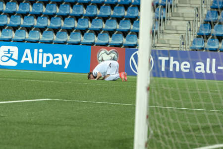 Andorra La Vella, Andorra: 2021 March 25: E. Lenjani ALB in the Qatar 2022 World Cup Qualifying...