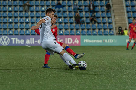 Andorra La Vella, Andorra: 2021 March 25: Berat Djimsiti ALB in the Qatar 2022 World Cup Qualifying...