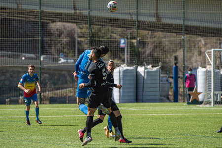Encamp, Andorra: 2021 April 04: Ruben IBZ plays at the Second Division B match Between FC Andorra...