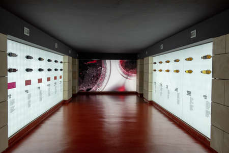 LogroÃ±o, Spain: 2021 April 26: Interior of the Bodegas Riojanas Winery on cloudy day in the city...