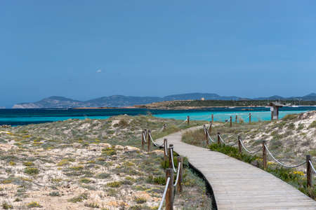 Ses Illetes beach in Formentera, Balearic Islands in Spain.の写真素材