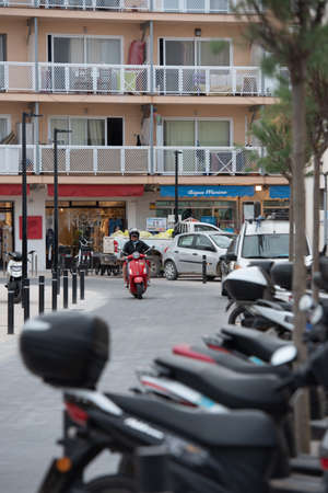 Es Pujols, Formentera, Spain: 2021 June 02: Streets of Es Pujols in Formentera in the Balearic Islands in Spain in the summer of 2021.のeditorial素材