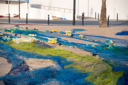 Fishermen's Network on the Island of Formentera in Spain.のeditorial素材