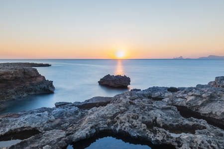Sunset in Can Marroig in Formentera, Spainの写真素材