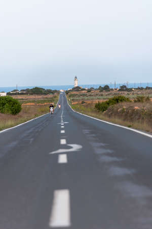 Road to the lighthouse in La Mola in Formentera in the summer of 2021.の写真素材