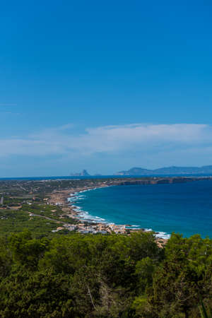 View of the island of Formentera in the Balearic Islands in Spain.の写真素材