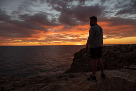 Formentera, Spain : 2021 October 4 : People in the Coast in Formentera island in Balearic Islands in Spain.のeditorial素材