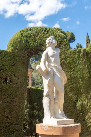 Sculture in the Parque Laberinto de Horta in Barcelona. Catalonia.の写真素材