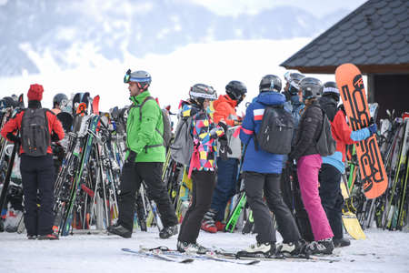 Grandvalira, Andorra: 2022 january 21: Ski Resort of Grandvalira in winter in the Pyrenees in...