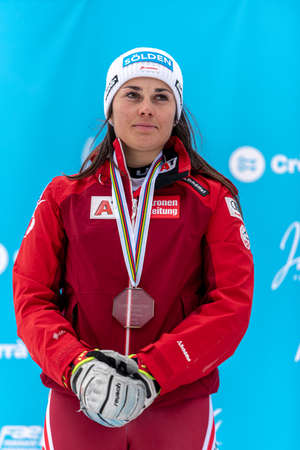 Grandvalira, Andorra : 2022 March 20 : Franziska GRITSCH AUT Champion European Cup Winner 2021/22 in Soldeu, Andorra in 2022.のeditorial素材