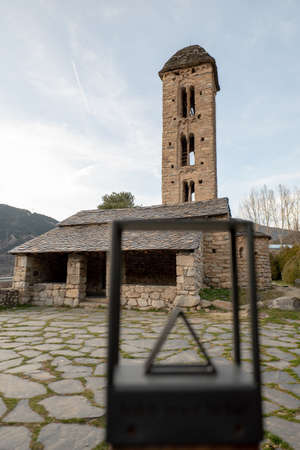 Church of Sant Miquel d'Engolasters. church building in Escaldes-Engordany, Andorra.の写真素材