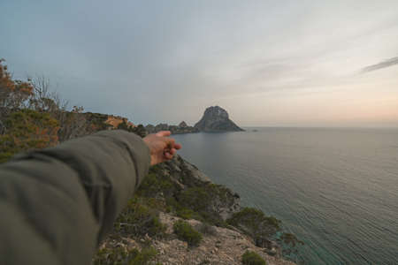 Es Vedra viewpoint in Ibiza in the summer of 2022.の写真素材