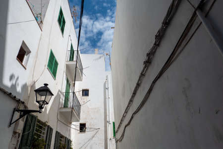 Ibiza, Spain : 2022 April 19 : Streets of the old district of Dalt Vila in Ibiza, Spain. Summer of 2022.のeditorial素材