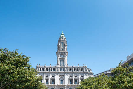 Port, Portugal. 2022 May 4 . Porto City Hall building, Municipal Chamber on a sunny day in summer...