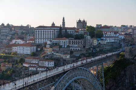 Port, Portugal. 2021 05 May . Cityscape of Porto over the Douro Luis II river in Porto, Portugal in Summer 2022.のeditorial素材