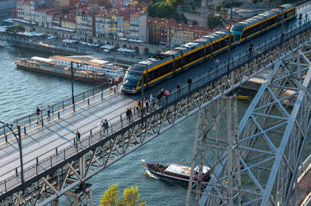 Port, Portugal. 2021 05 May . Cityscape of Porto over the Douro Luis II river in Porto, Portugal in Summer 2022.のeditorial素材