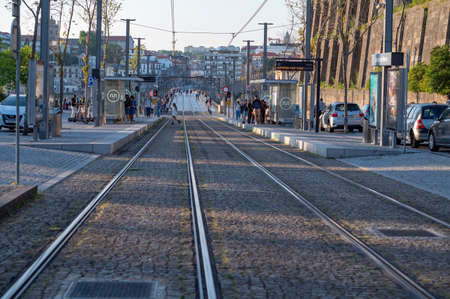 Port, Portugal. 2022 05 May . People on the Bridge over the Douro Luis II River in Porto, Portugal in Summer 2022.のeditorial素材