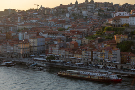 Port, Portugal. 2021 05 May . Cityscape of Porto over the Douro Luis II river in Porto, Portugal in Summer 2022.のeditorial素材
