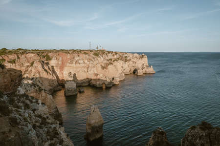 Viewpoint of Ponta de Piedade in the Algarve in Lagos, Portugal.の写真素材