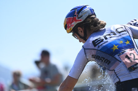 Vallnord, Andorra. July 15 2022 . UCI Mountain Bike World Cup 2022 - DAY 5, FERRAND PREVOT Pauline FRA in the CROSS-COUNTRY WOMAN In the UCI World Cup Andorra 2022 Pal - Arinsal, Andorraのeditorial素材