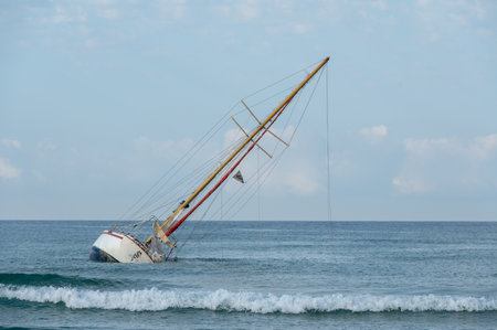 Coma Ruga, Spain. 2022 June 30 . Boats in the port at Comarruga beach in Tarragona, Spain.のeditorial素材