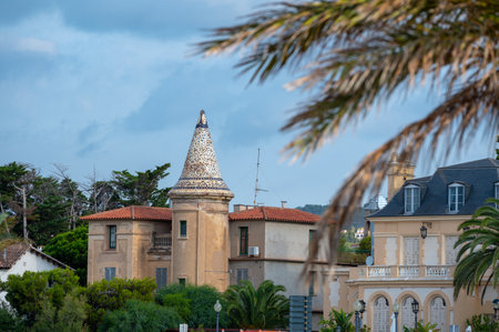 Coma Ruga, Spain. 2022 June 30 . Panorama of the coast at Coma Ruga beach in Tarragona, Spain.のeditorial素材