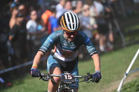 Vallnord, Andorra. July 17 2022 . UCI Mountain Bike World Cup 2022 - DAY 4, TAUBER Anne NED in the CROSS-COUNTRY SHORT TRACK Women in the UCI World Cup Andorra 2022 Pal - Arinsal, Andorra.-のeditorial素材