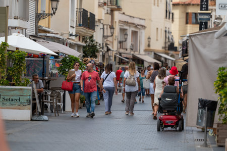 Cambrils, Spain : 2022 September 10 : Panorama at the end of summer in the tourist city of Cambrils in Catalonia in the summer of 2022.のeditorial素材