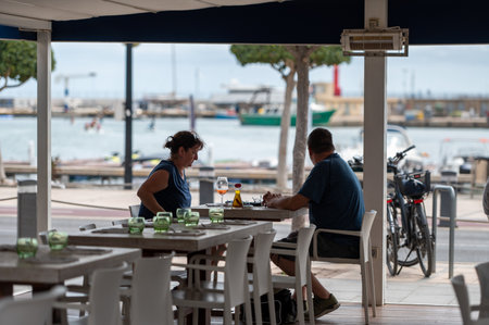 Cambrils, Spain : 2022 September 10 : Panorama at the end of summer in the tourist city of Cambrils in Catalonia in the summer of 2022.のeditorial素材