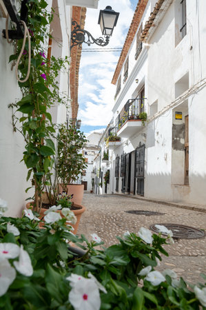 Grandvalira, Andorra : 2022 November 15 : Panorama of the streets of the tourist city of Altea in Valencia, Spain in 2022.のeditorial素材