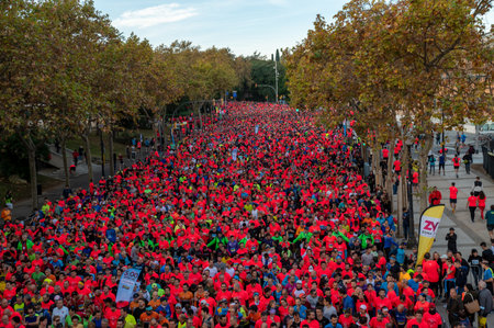 Barcelona, ââSpain : 2022 November 27 : People in the 99th edition of the Jean Bouin race in the city of Barcelona in 2022.のeditorial素材