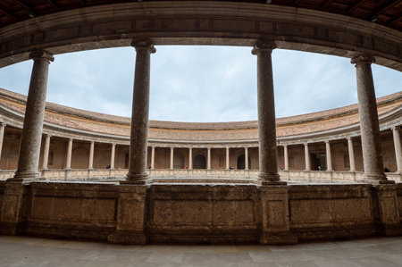 Panorama at the Palace of Carlos V in the Alhambra in Granada, Spain in 2022.のeditorial素材