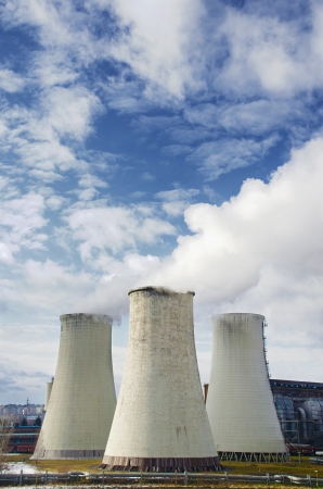 Smoke coming out of the big chimneysのeditorial素材