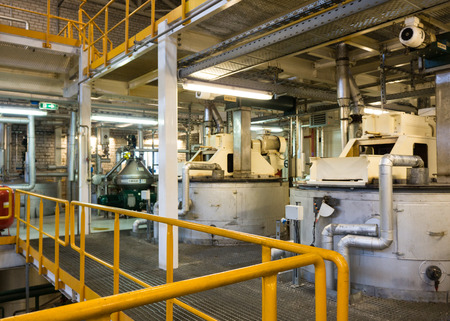 industrial site with steel storage units for heating