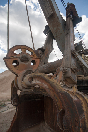 metal crane on the sky backgroundの写真素材