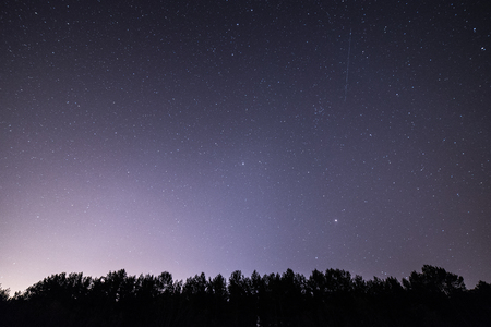 night sky with stars on the summer beach. space view from earth