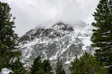 carpathian mountains in winter snow. romanina, slovakia hiking tourist trailsの写真素材